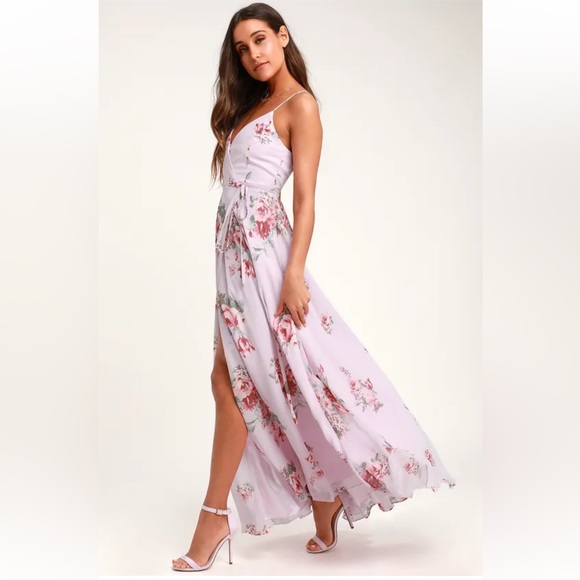 Lulus Dresses & Skirts - LULUS: Lavender floral wrap maxi dress